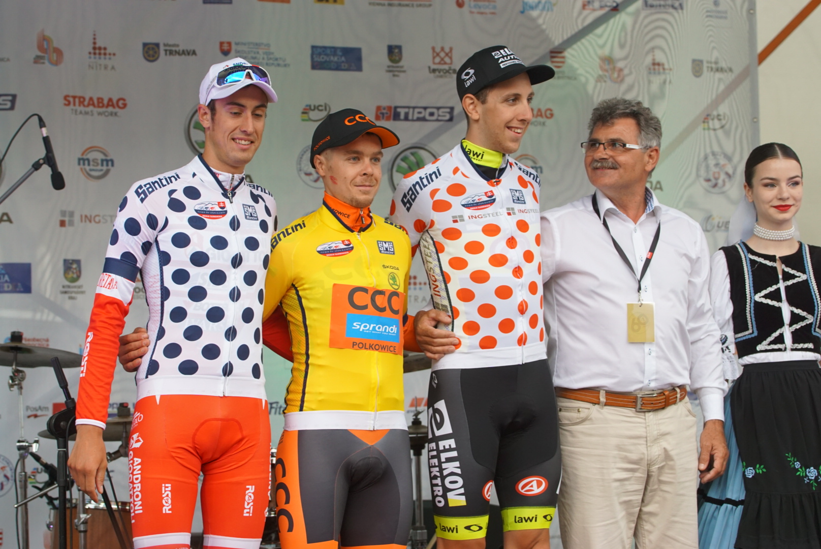 Il podio del prologo del Tour de Slovaquie 2017
