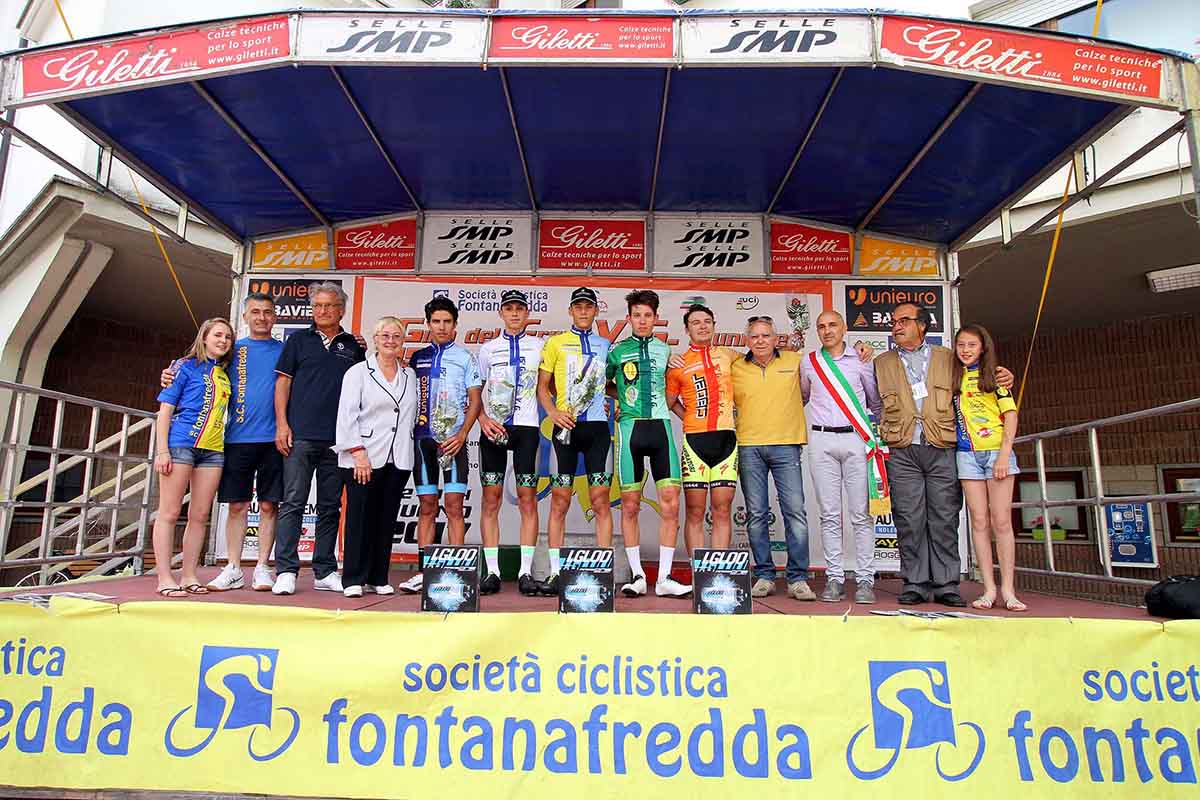 Le maglie dopo la seconda tappa del Giro del Friuli Juniores