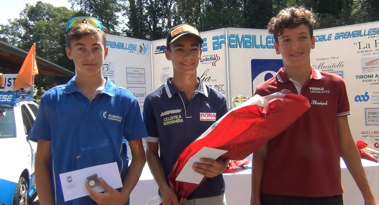 Il podio Esordienti 1° anno della Brembilla-Laxolo
