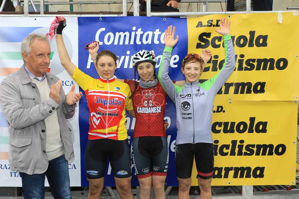 Il podio Donne Esordienti 2° anno di Bianconese (foto Fabiano Ghilardi)