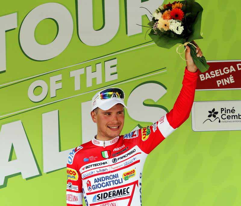 Fausto Masnada vincitore della terza tappa del Tour of the Alps (foto Photobicicailotto)