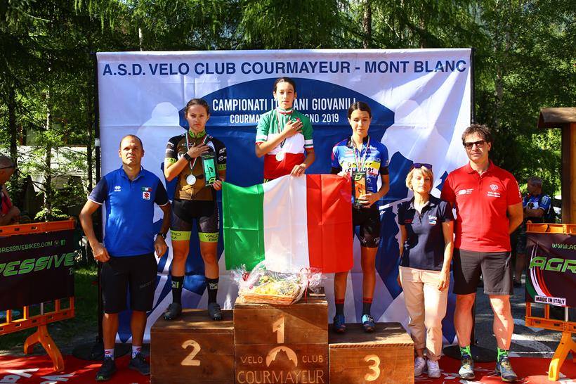 Il podio del Campionato Italia Donne Esordienti 2° anno vinto da Valentina Corvi