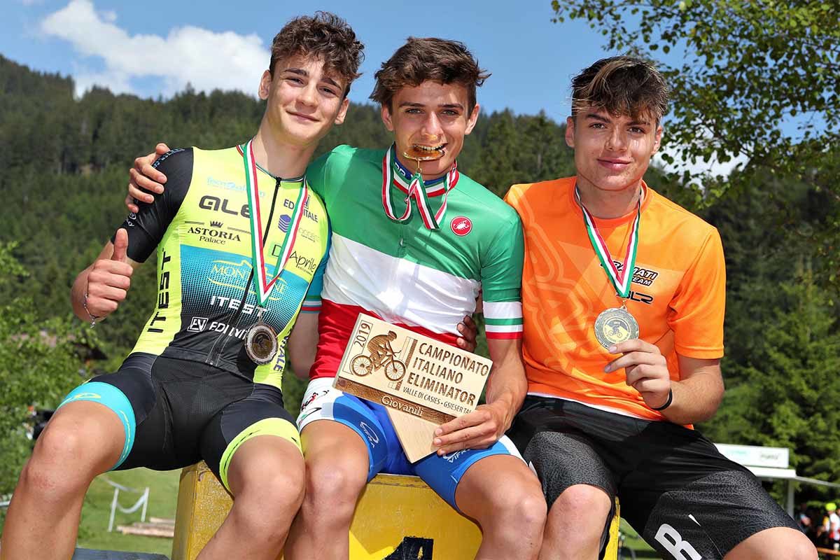 Il podio giovani machile del Campionato Italiano XCE 2019