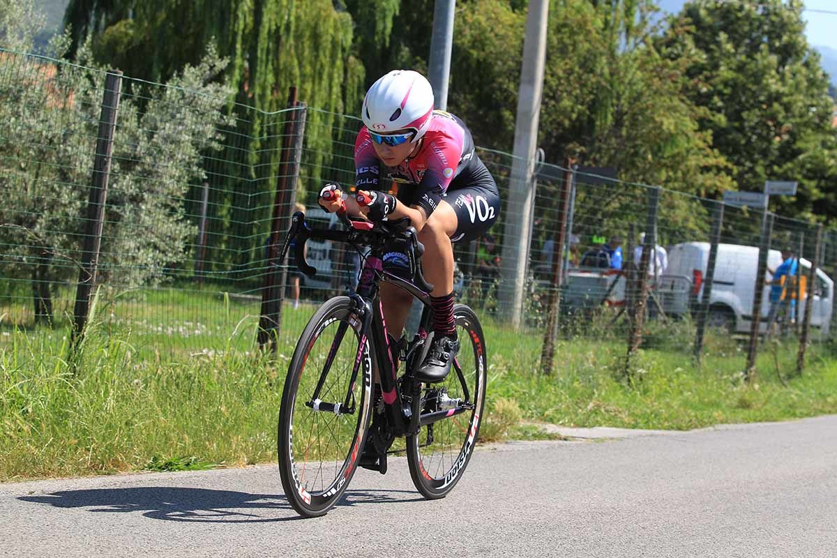 Martina Sanfilippo in azione al Campionato Italiano a cronometro Donne Allieve (foto Fabiano Ghilardi)