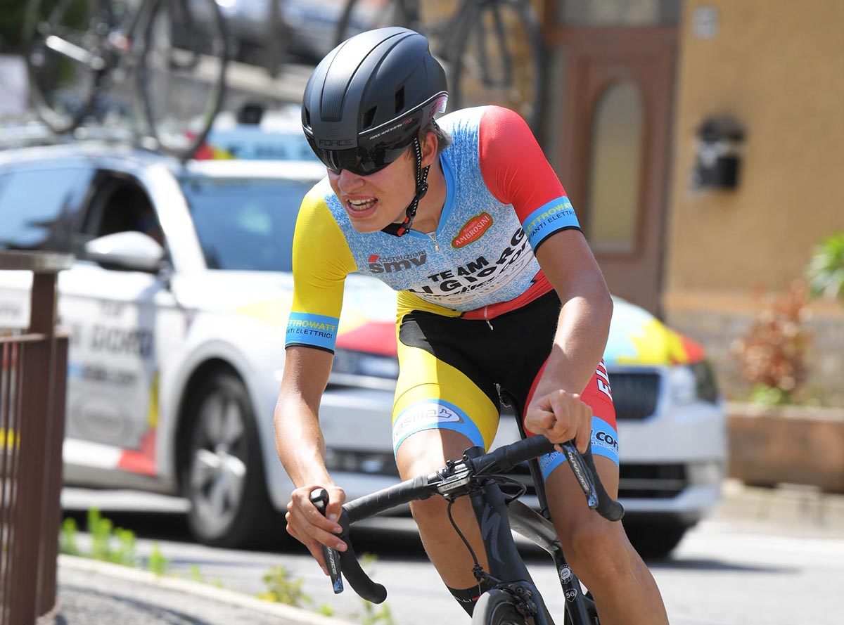 Mathias Vacek in azione della prova a cronometro della Challenge Nazionale Bresciana Giancarlo Otelli(foto Rodella)
