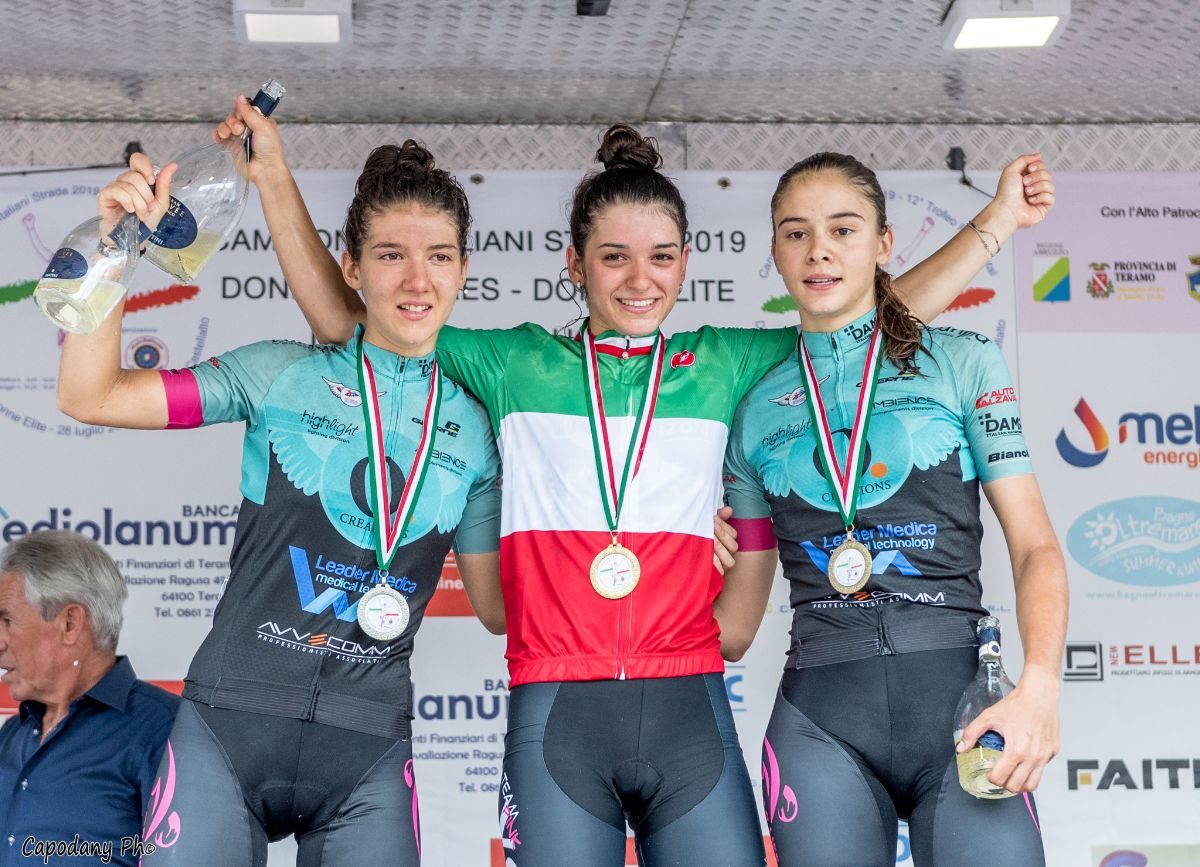 Il podio del Campionato Italiano Donne Junior (foto Daniele Capone)
