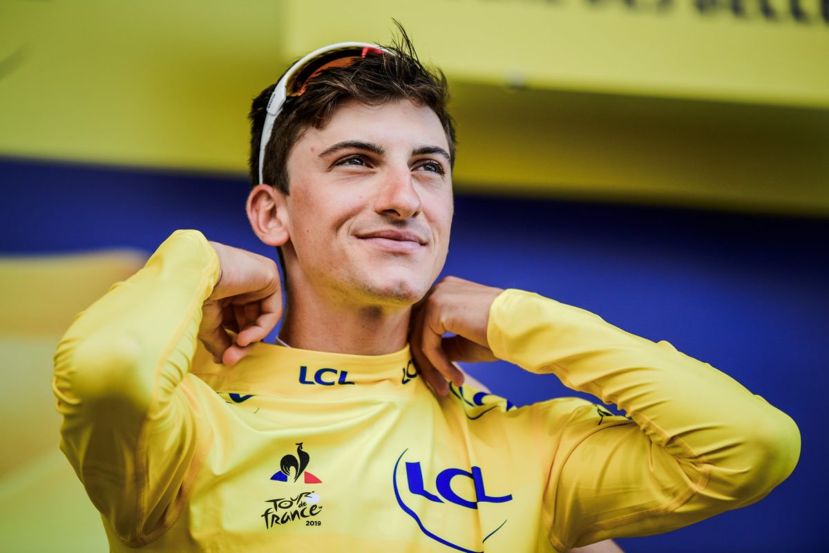 Giulio Ciccone in maglia gialla al Tour de France 2019 (foto A.S.O. / Pauline Ballet)