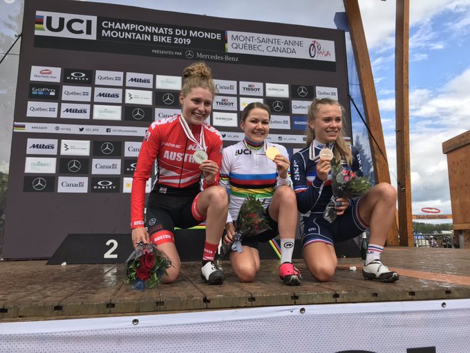 Il podio del Mondiale XCO Donne U23 2019