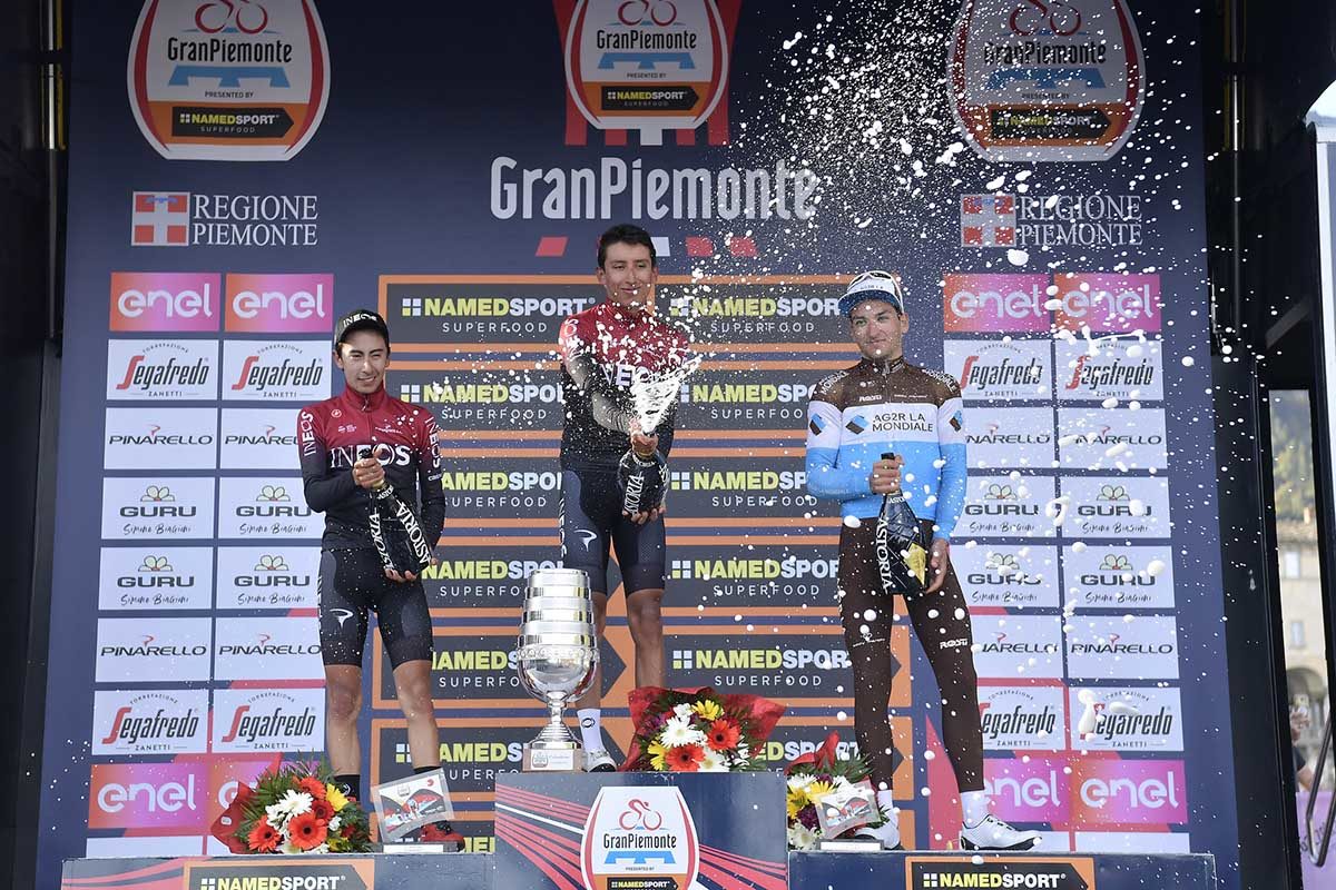 Il podio di GranPiemonte 2019 (foto LaPresse)