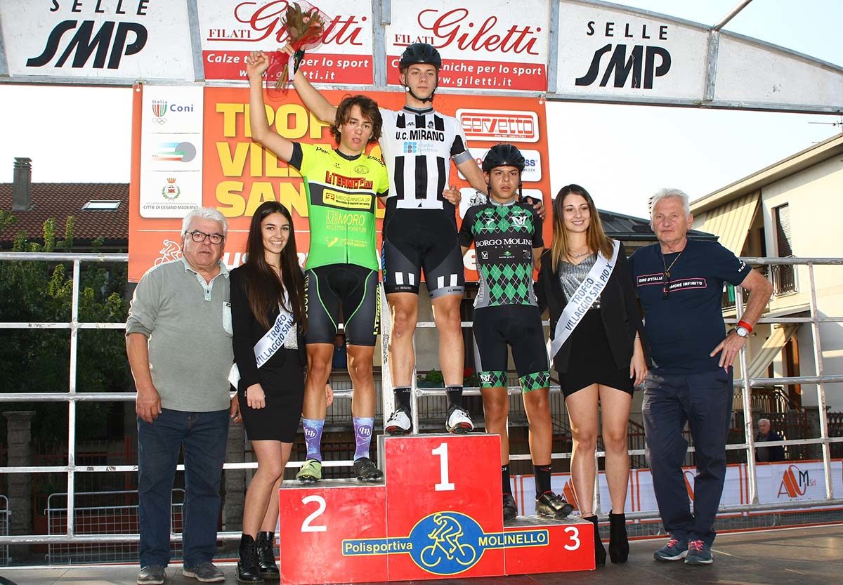Il podio del 57° Trofeo Villaggio San Pio X (foto Berry)