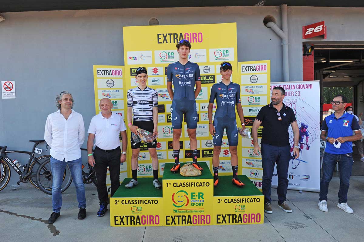 Il podio della seconda gara su strada per Elite e U23 a Imola