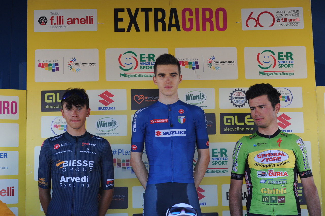 Il podio Elite e U23 del Trofeo F.lli Anelli 2020  a  Sant'Ermete (foto Zannoni)