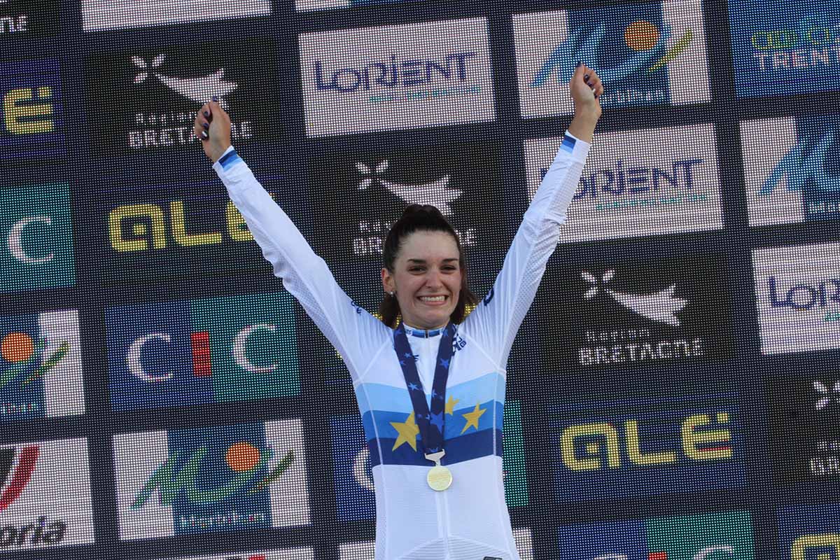 Eleonora Camilla Gasparrini campionessa europea Donne Junior a Plouay 2020 (foto Sportfoto.nl)