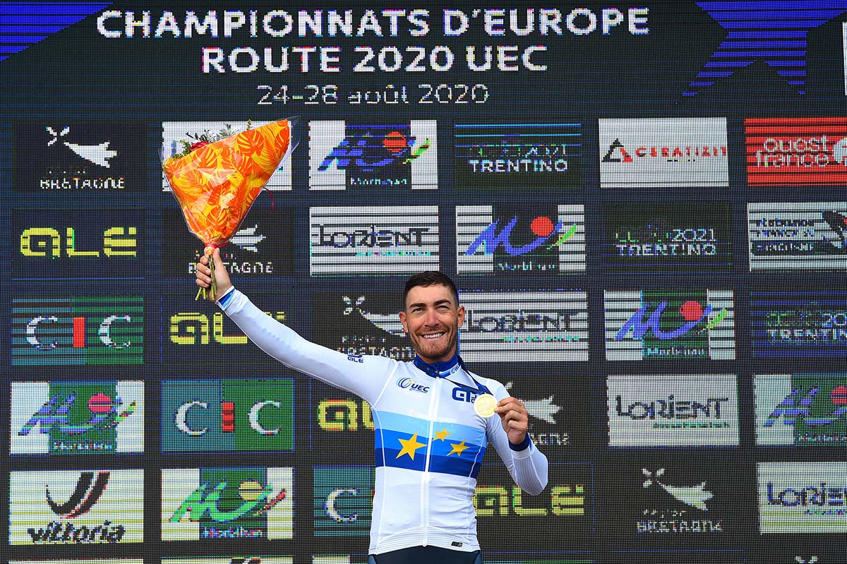 Giacomo Nizzolo vincitore del Campionato Europeo professionisti 2020 a Plouay (foto BettiniPhoto)