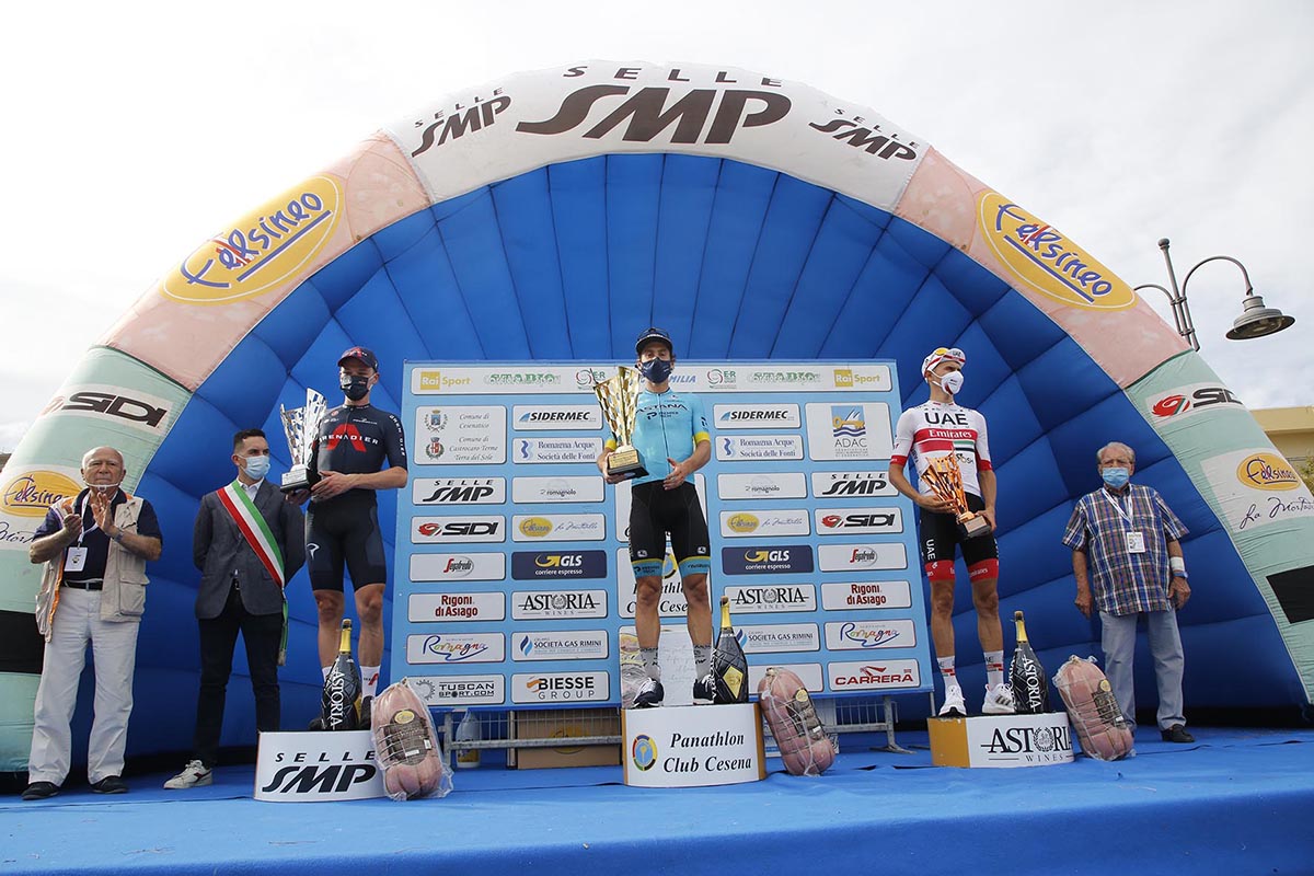 Il podio del Memorial Marco Pantani 2020 (foto BettiniPhoto)