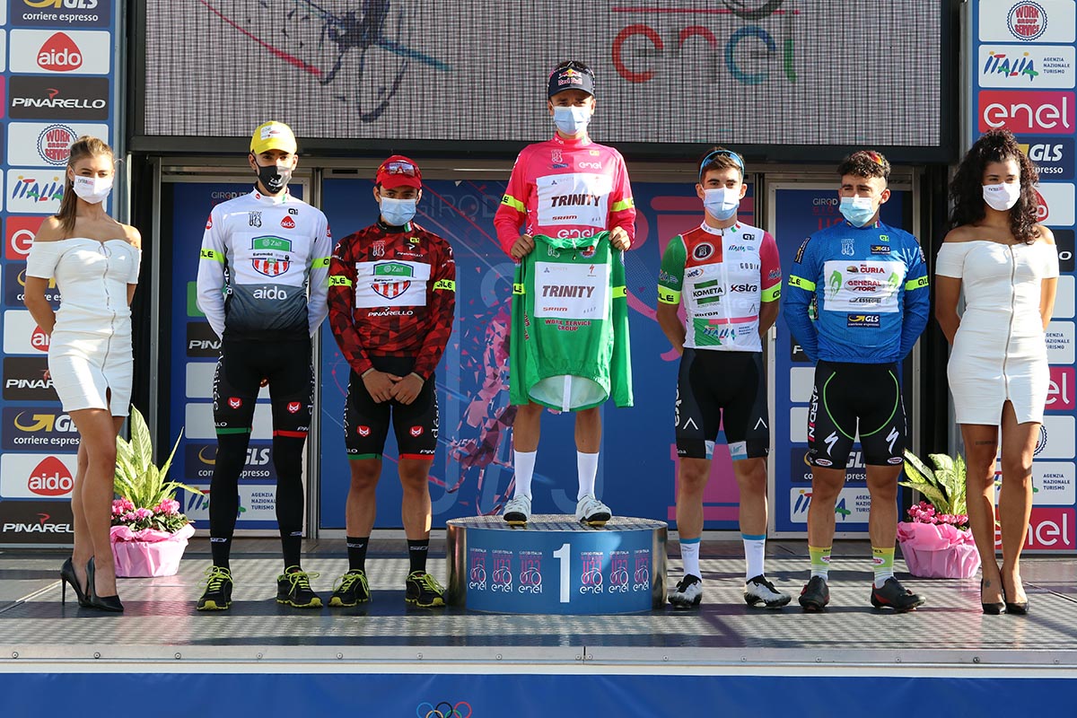 Tutte le maglie dopo la quarta tappa del Giro d'Italia Under 23 (foto Photobicicailotto)