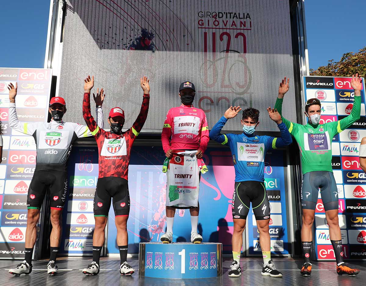 Le maglie dopo la sesta tappa del Giro d'Italia U23 2020 (foto Isolapress)