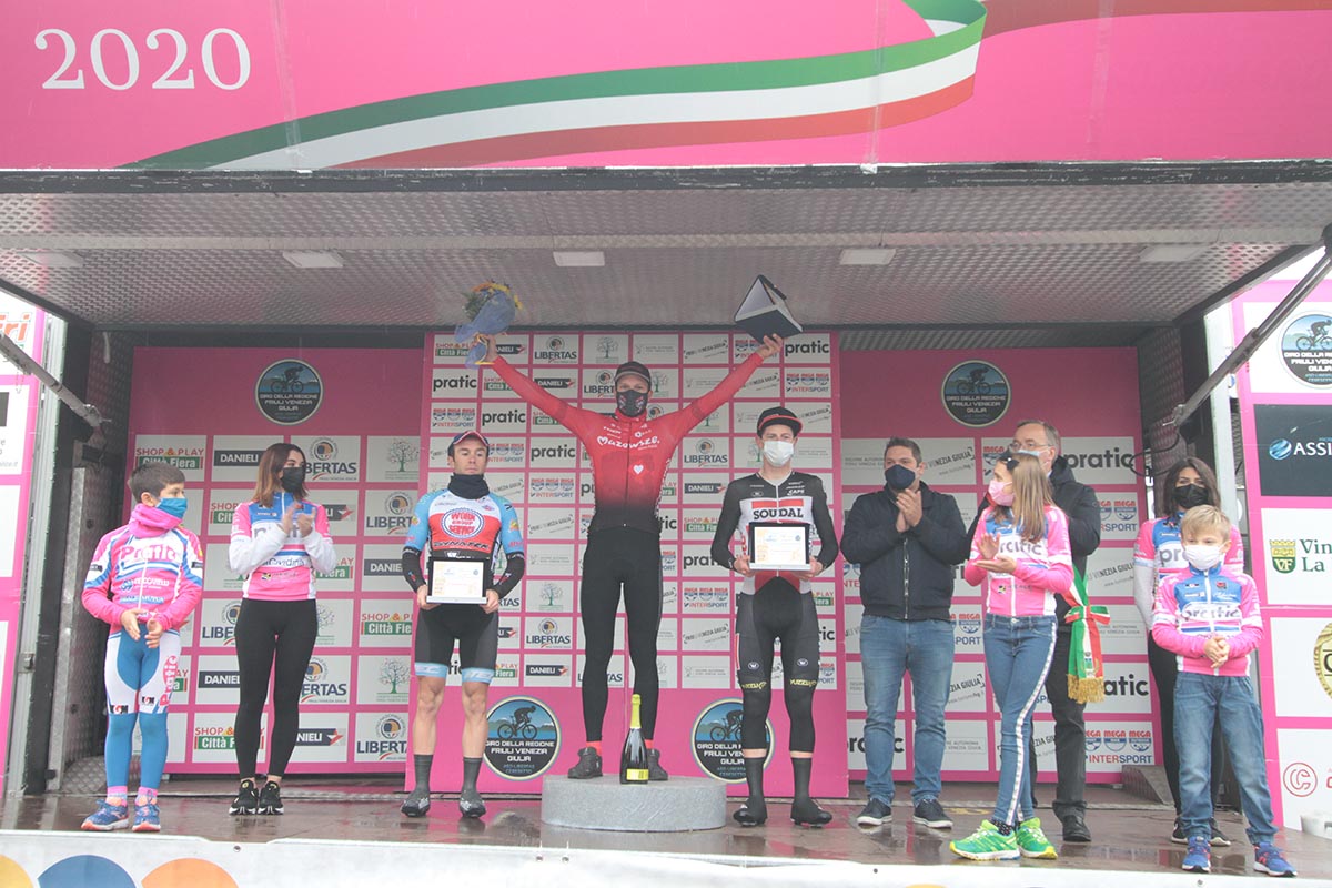 Il podio della quarta tappa del Giro del Friuli 2020 (foto Bolgan)