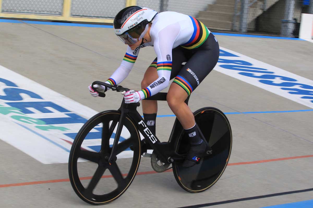 Lea Sophie Friedrich in azione all'Europeo 500 mt TT Donne U23 a Fiorenzuola (foto Fabiano Ghilardi)