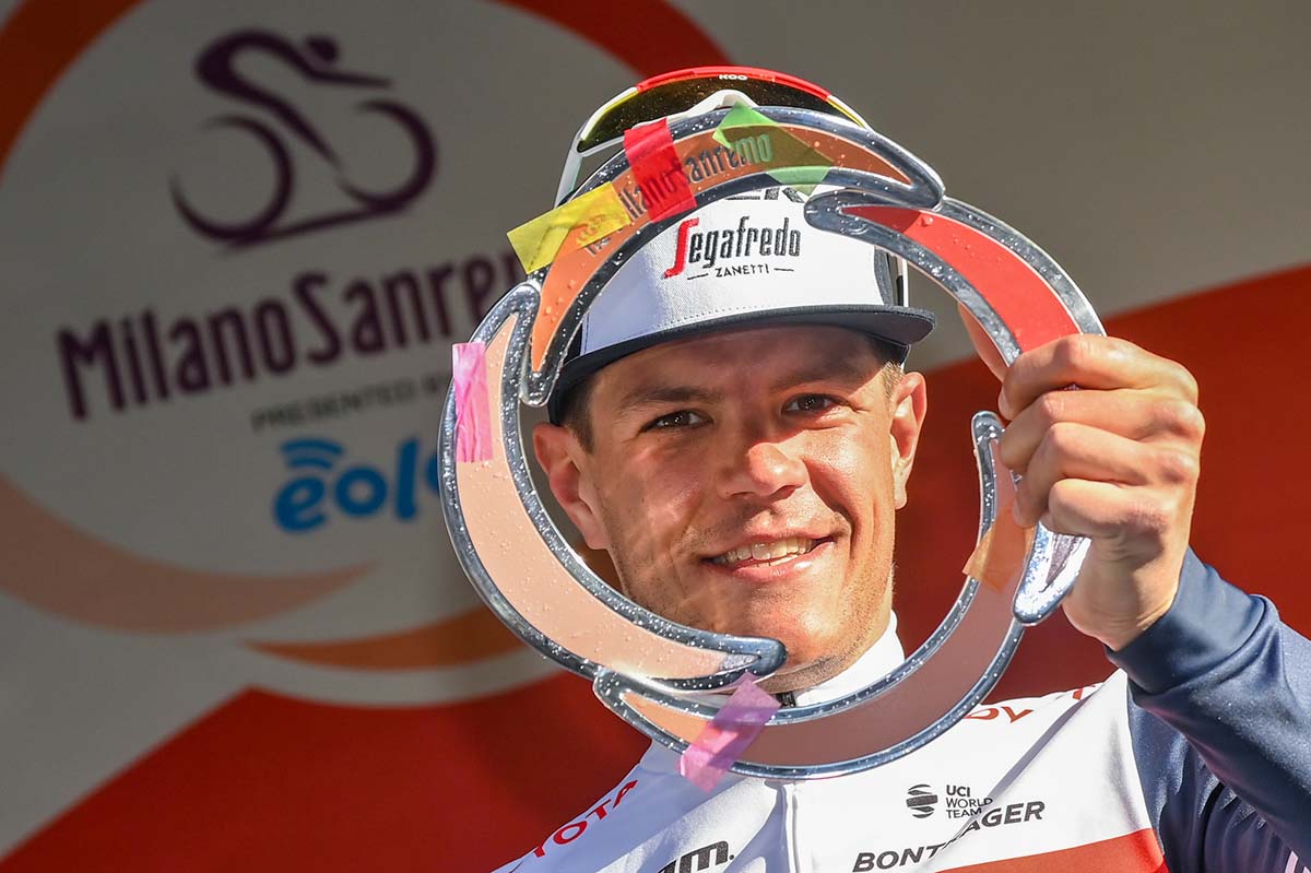 Jasper Stuyven vincitore della Milano-Sanremo 2021 (foto LaPresse)