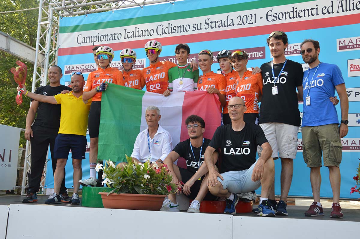 Festa del Lazio al Campionato Italiano strada Allievi 2021 a Chianciano Terme
