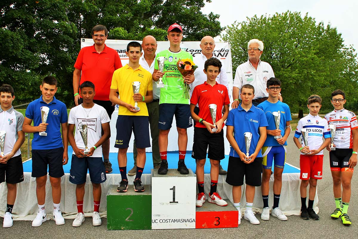 Il podio del Lombardia Giovani 2021 Esordienti 2° anno (foto Berry)