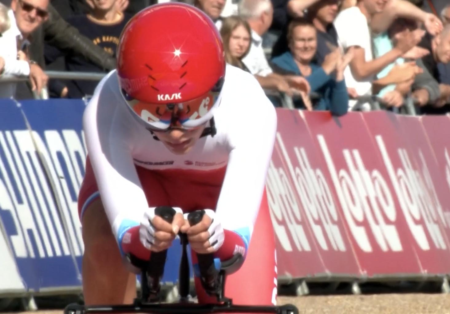Alena Ivanchenko in azione al Mondiale a cronometro Donne Junior Fiandre 2021
