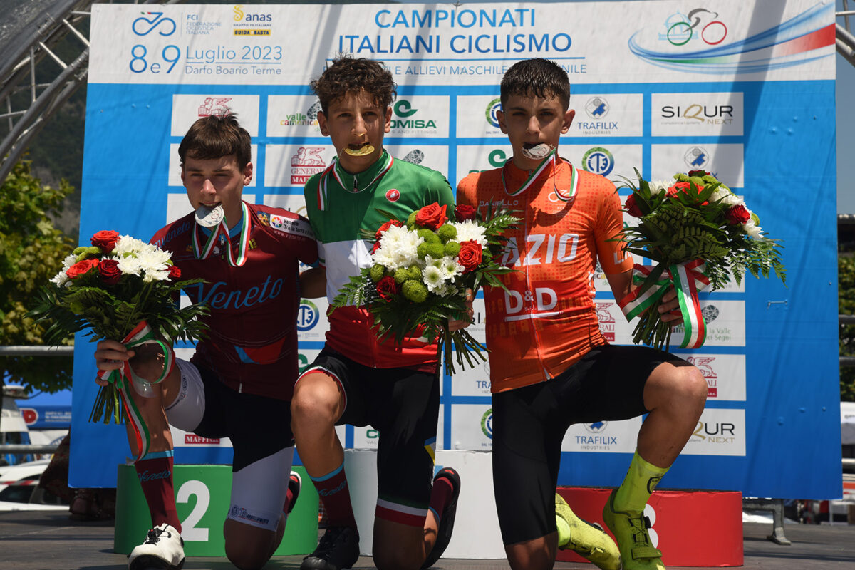 Il podio dei Campionati Italiani Esordienti 2° anno - credit Diego Zanetti