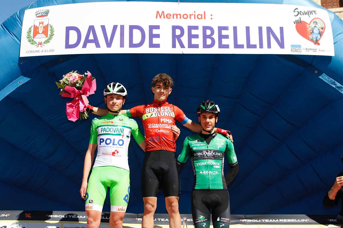 Il podio del 1° Memorial Davide Rebellin - credit Photobicicailotto