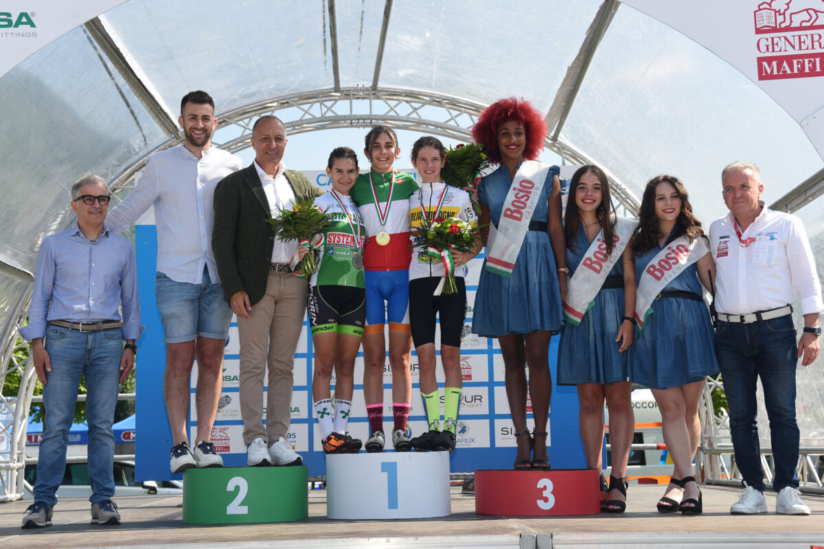 Matilde Carretta sul podio del Campionato italiano delle Donne Esordienti del 1° anno - credit Diego Zanetti
