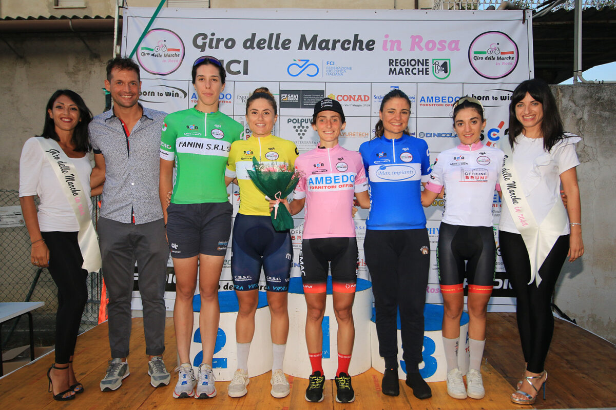 Le maglie del Giro delle Marche in Rosa 2023 dopo la 2° prova - credit Flaviano Ossola