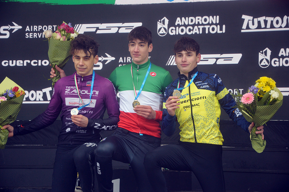 Il podio dei campionati italiani juniores di Cremona 2024