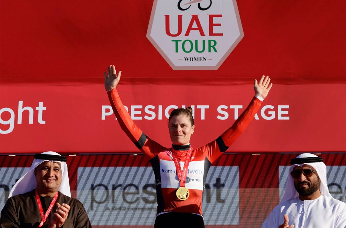 Lotte Kopecky nuova leader dell'UAE Tour Women 2024 - credit Sprint Cycling Agency