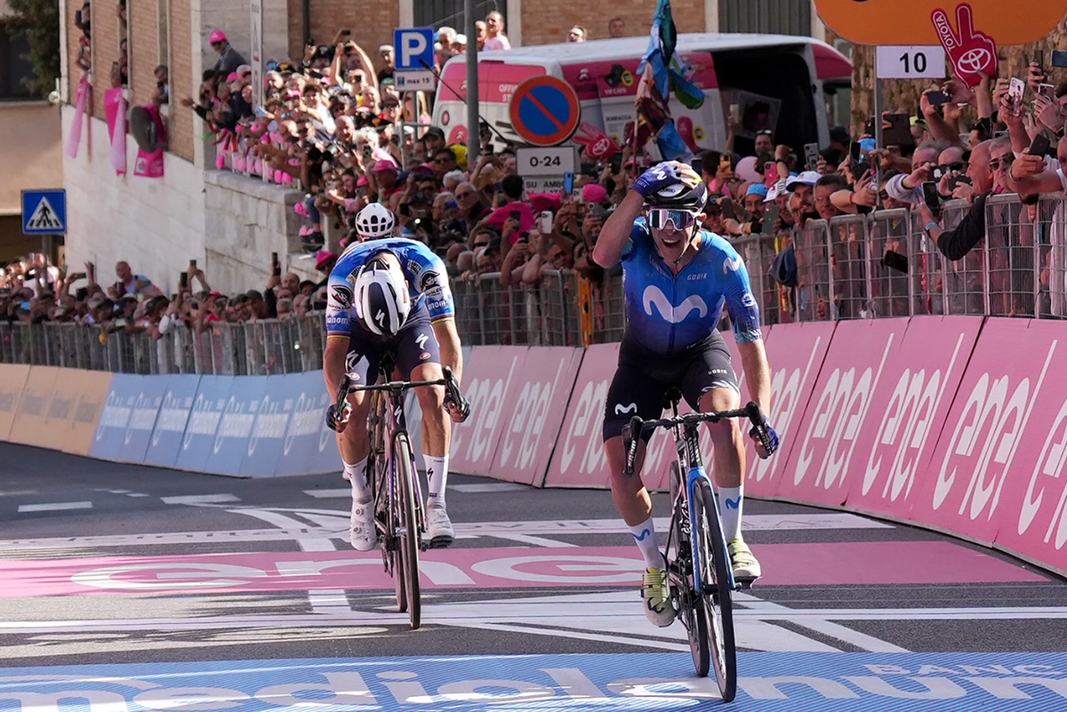Pelayo Sanchez (Movistar) vince la sesta tappa del Giro d'Italia 2024 - credit LaPresse