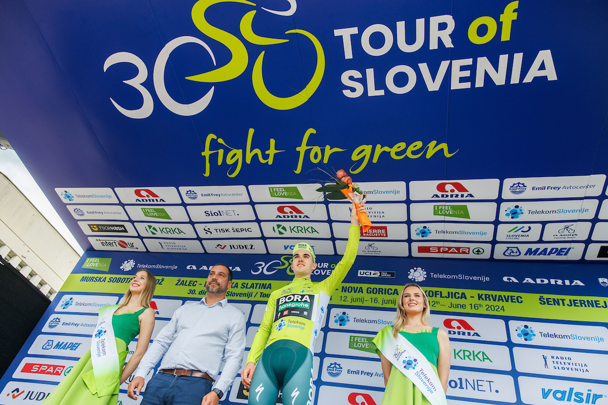 Giovanni Aleotti con la maglia di leader del Tour of Slovenia_credit Sportida