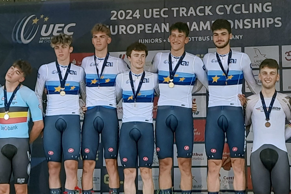 L'inseguimento a squadre Under 23 vince l'Europeo su pista a Cottbus - credit Rodella