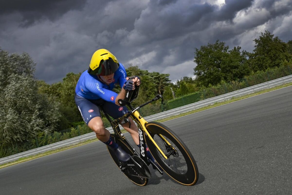 Edoardo Affini in azione agli Europei di Limburg 2024 - credit Sprint Cycling Agency