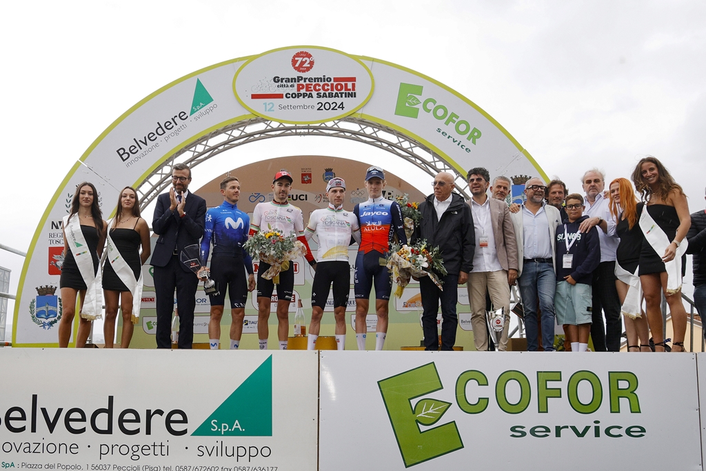 La premiazione della Coppa Sabatini 2024 (foto Sprint Cycling Agency)