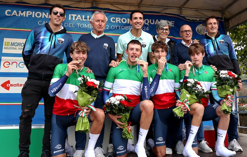 MBH Colpack Ballan CSB sul podio dei campionati italiani cronosquadre 2024 - credit Rodella