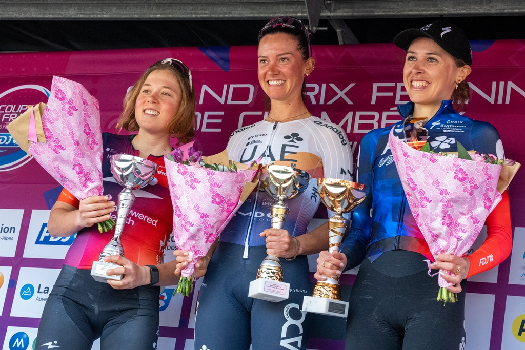 Il podio del GP Chambery 2025 (foto Florian Frison)