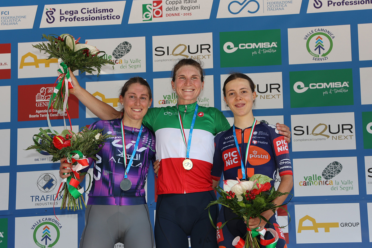 Il podio del Campionato Italiano Donne Elite 2025 - credit Viganò